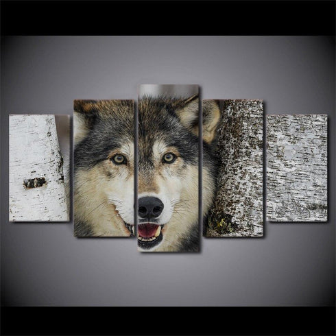Tableau Tête de Loup Gris